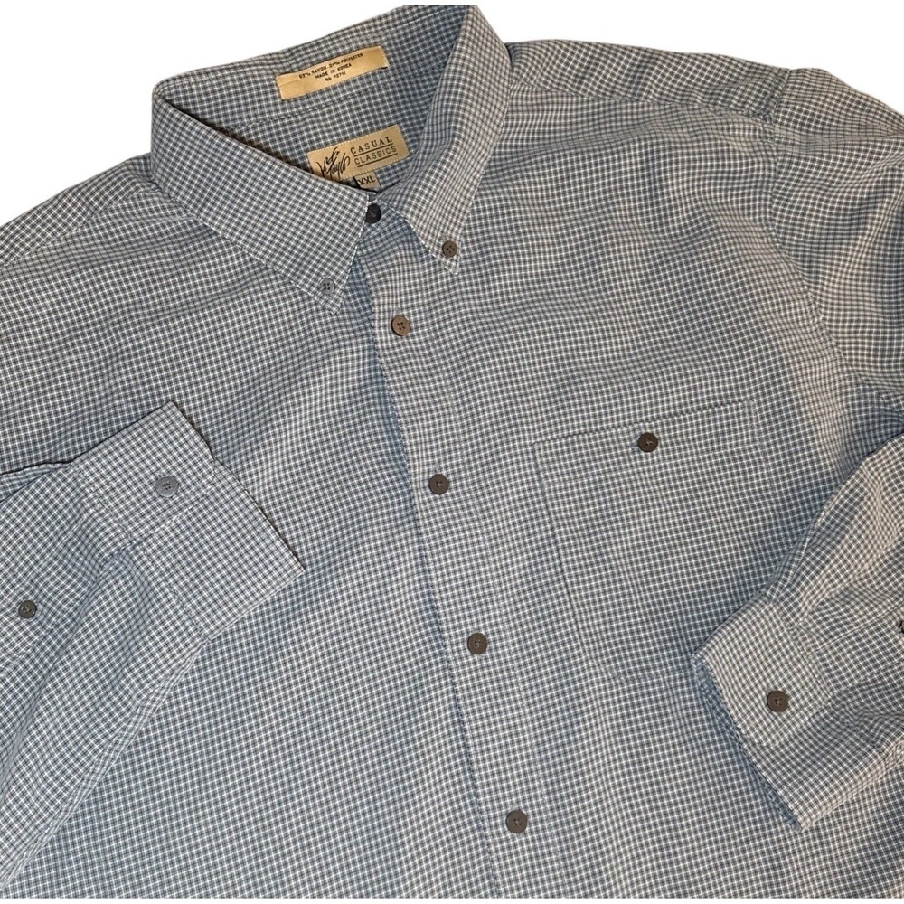 Vtg Lord & Taylor‎ Casual Classics Microcheck Button Shirt XXL Soft Traditional